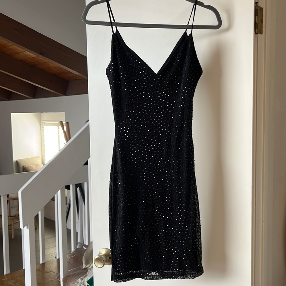 Black sequin dress S